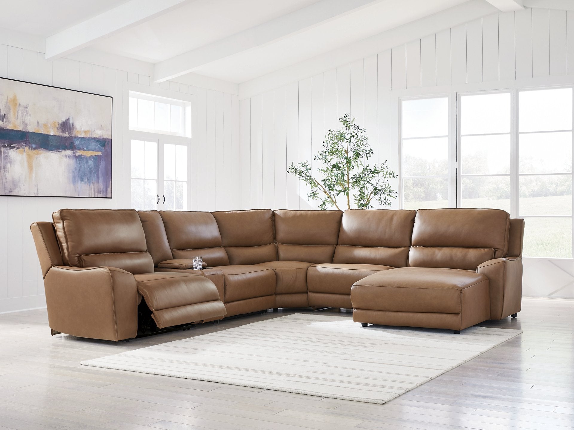 DeepWakes Power Reclining Sectional with Chaise - Romeo & Juliet Furniture (Warren,MI)
