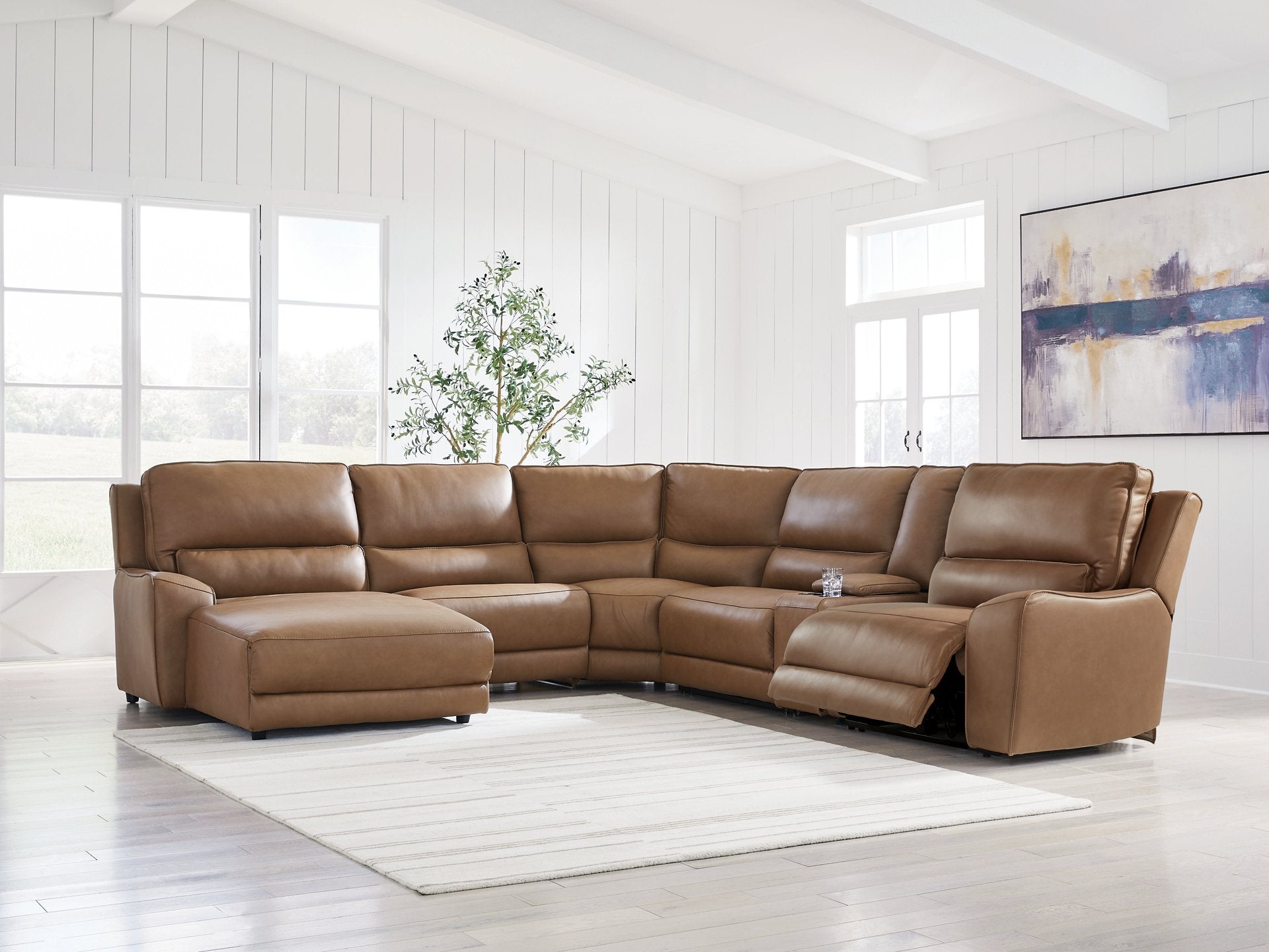 DeepWakes Power Reclining Sectional with Chaise - Romeo & Juliet Furniture (Warren,MI)
