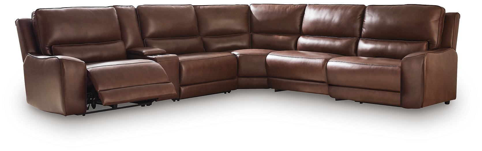 DeepWakes Reclining Sectional with Storage Console - Romeo & Juliet Furniture (Warren,MI)