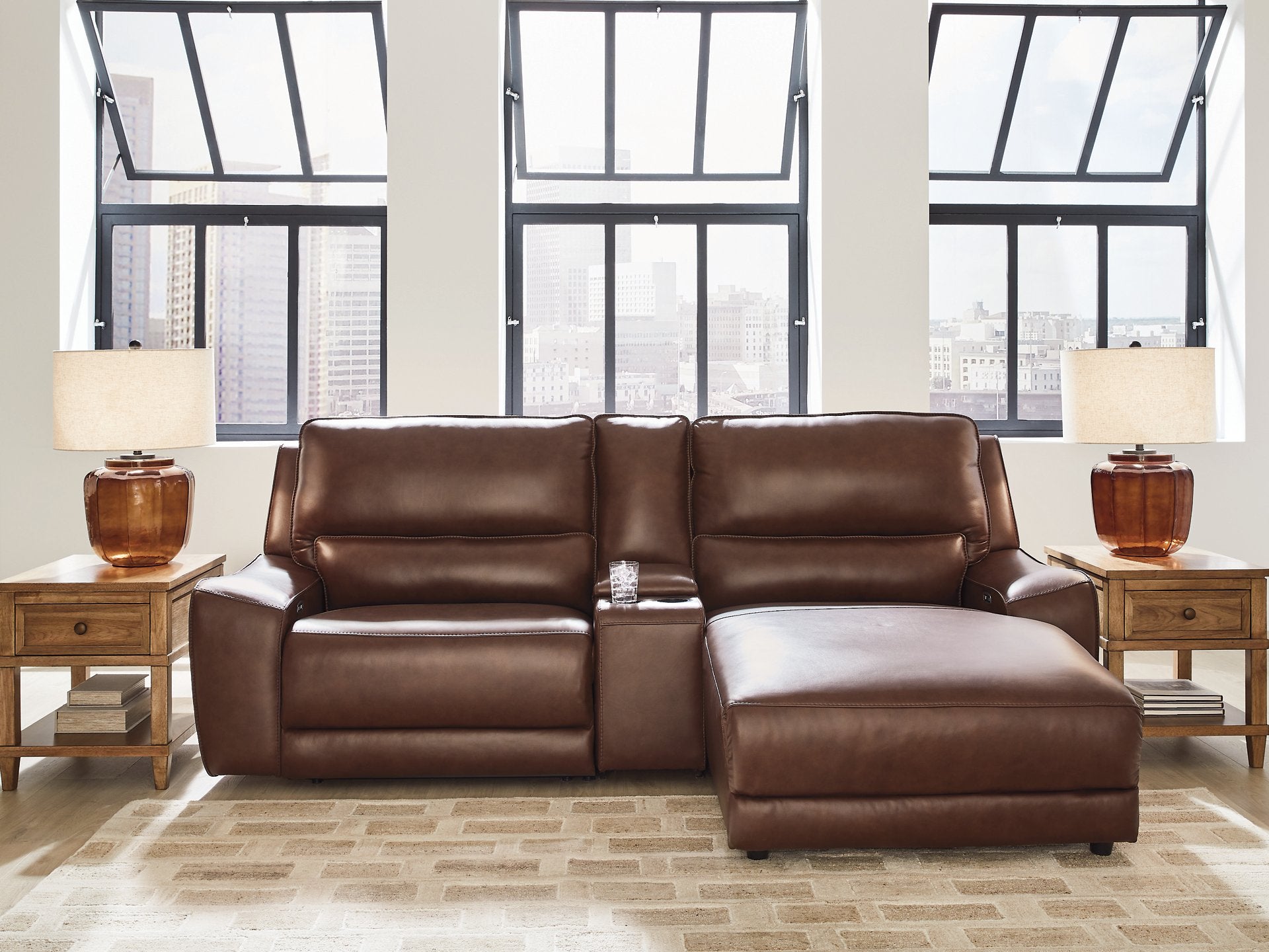 DeepWakes Power Reclining Sectional with Chaise - Romeo & Juliet Furniture (Warren,MI)
