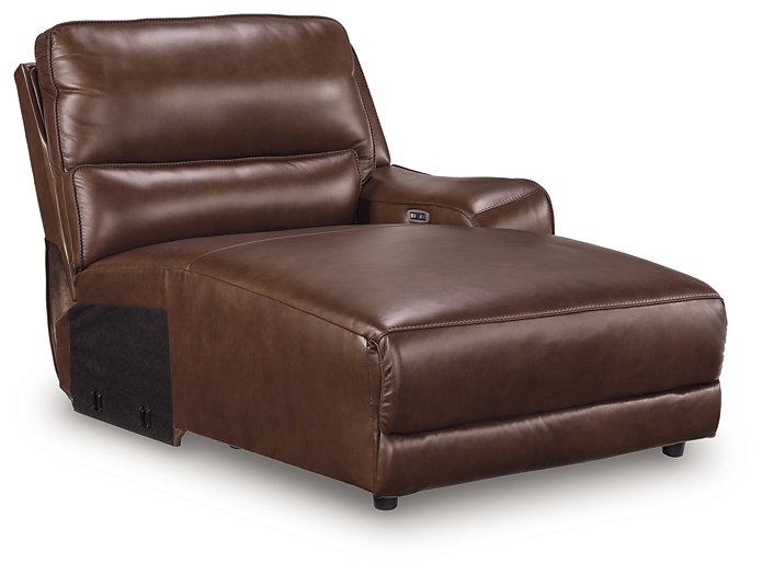 DeepWakes Power Reclining Sectional with Chaise - Romeo & Juliet Furniture (Warren,MI)