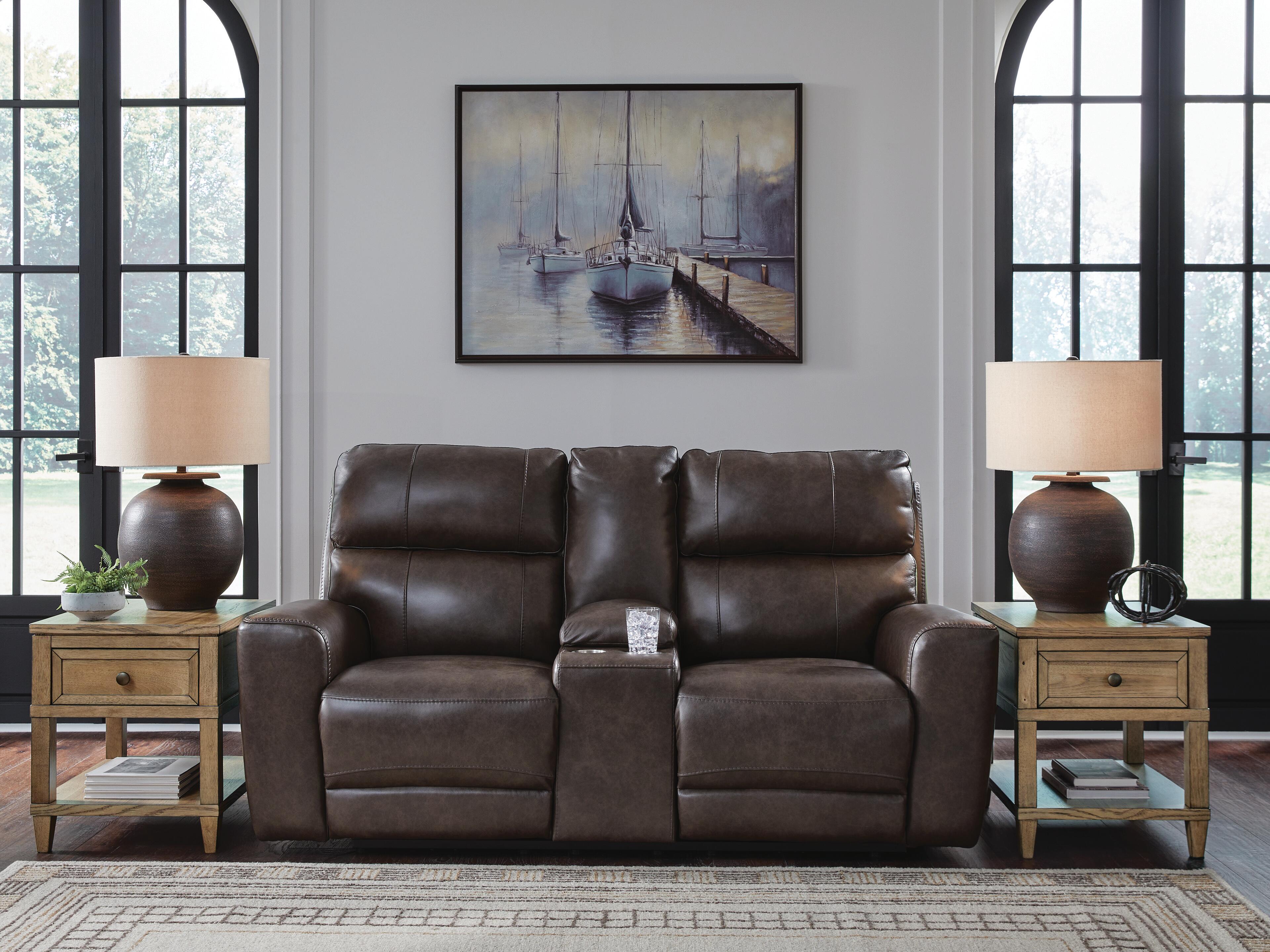 Crossplex Power Reclining Loveseat with Console - Romeo & Juliet Furniture (Warren,MI)