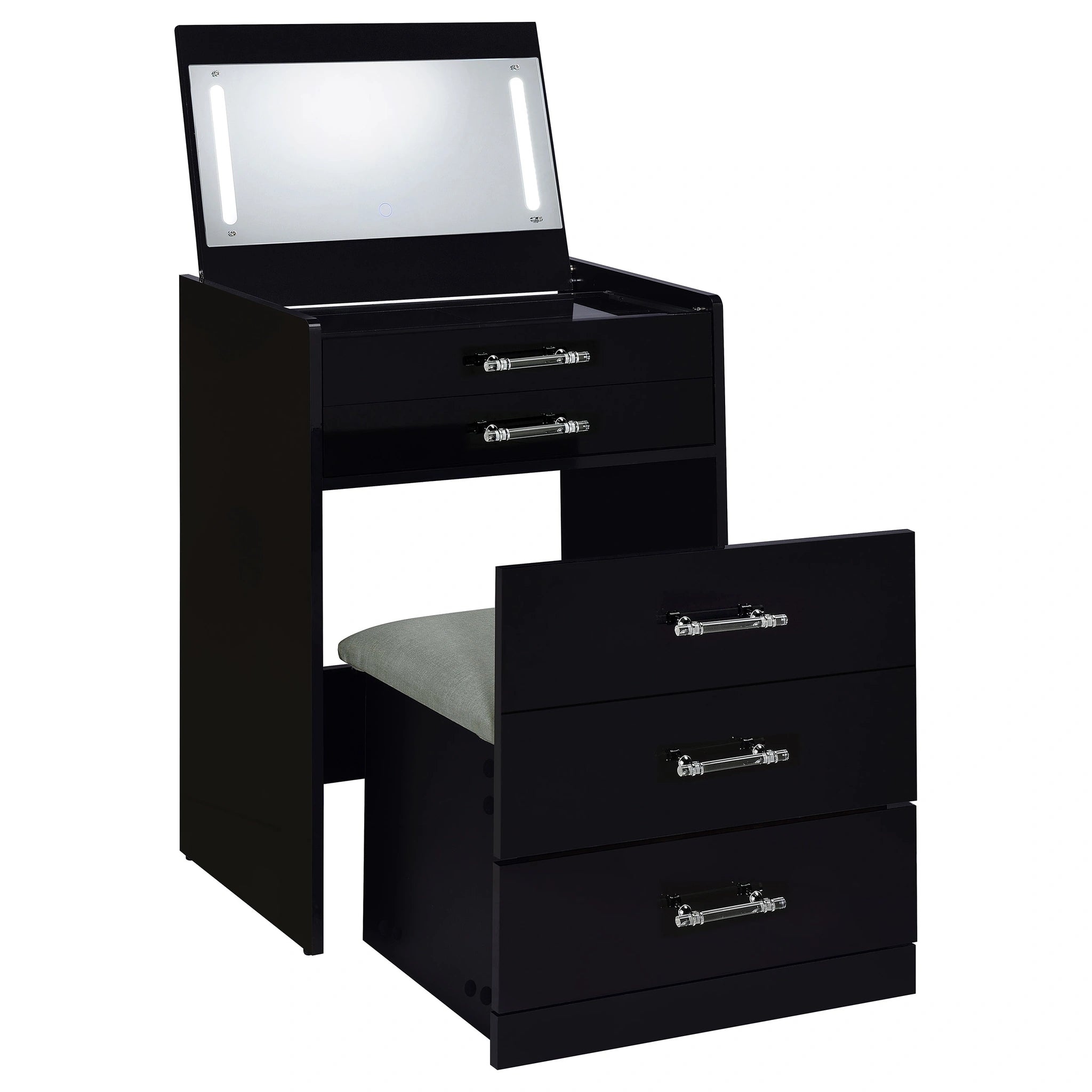 Danbury Makeup Vanity Table with LED Mirror and Stool