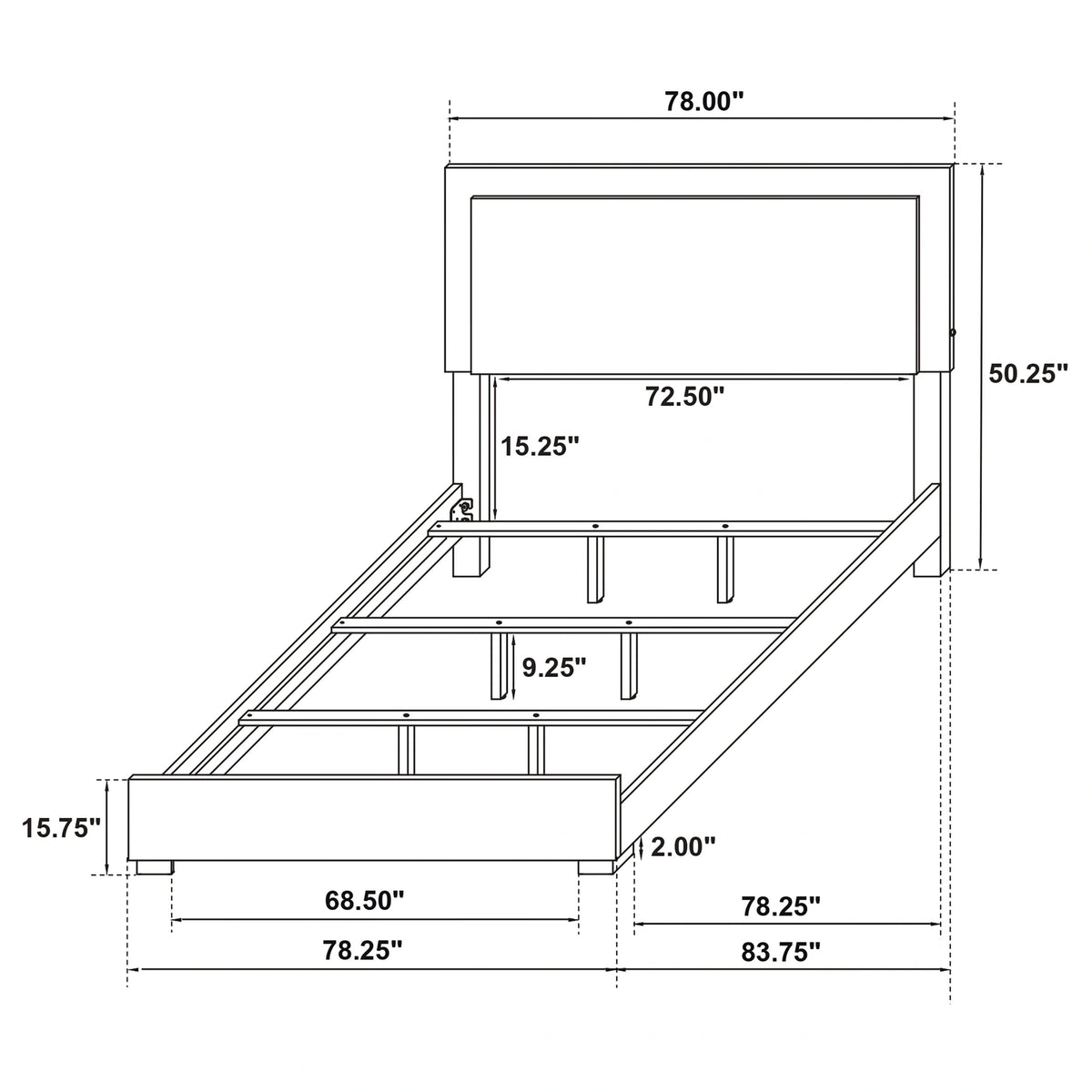 Marceline Panel Bed with LED Lighting