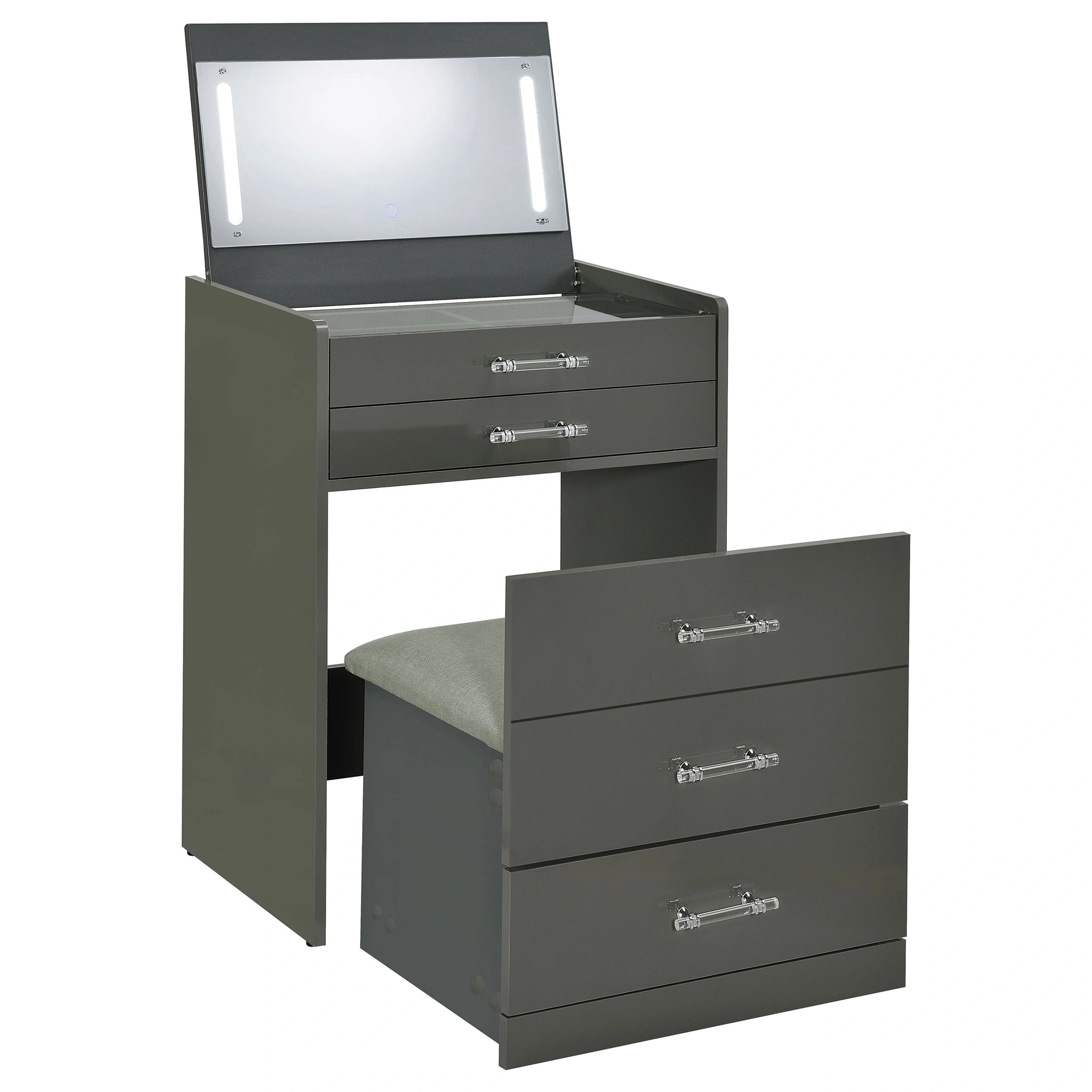 Danbury Makeup Vanity Table with LED Mirror and Stool