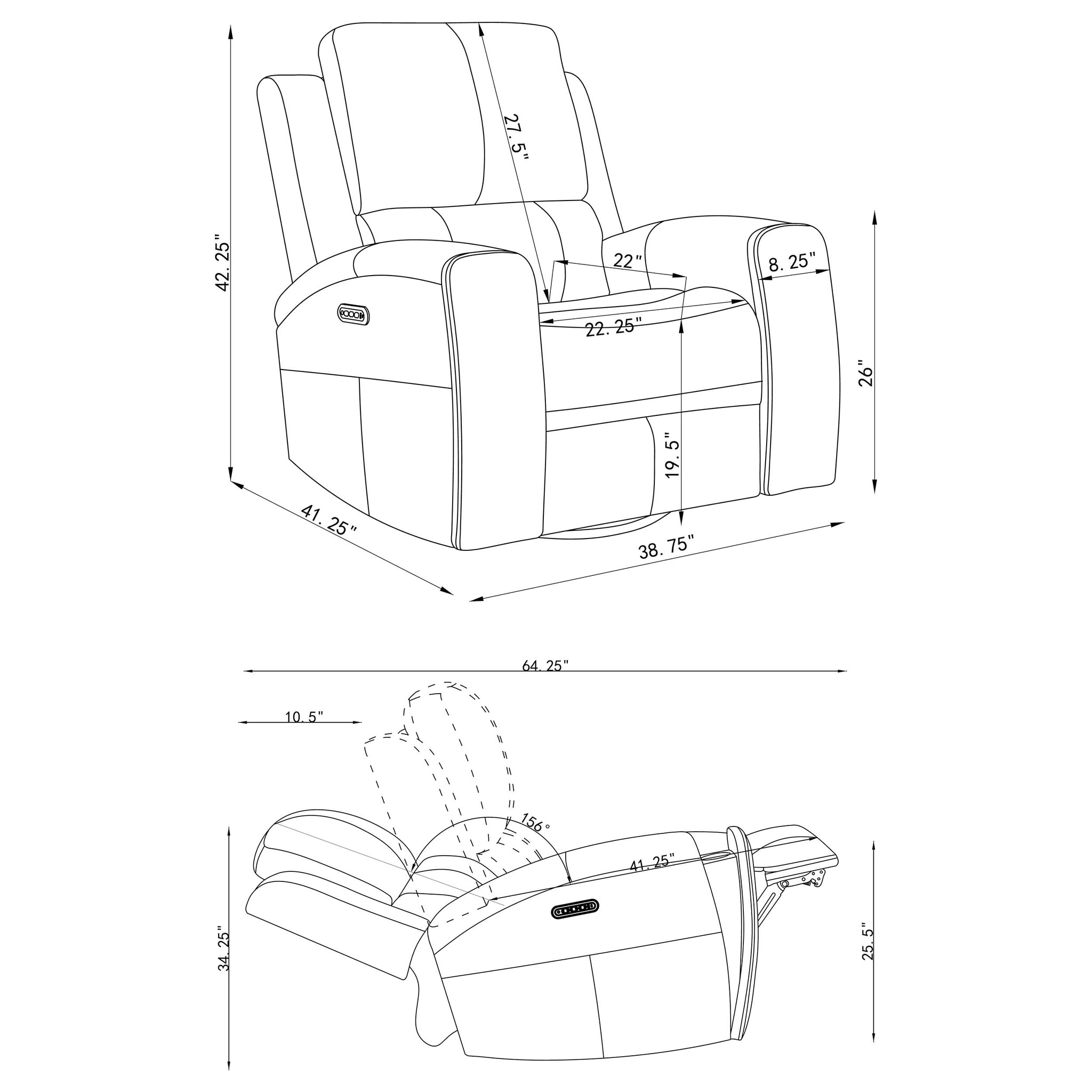 Brickston Triple Power Swivel Glider Recliner
